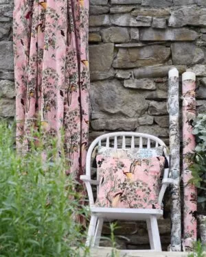 Mind The Gap Velvet Fabric Pink Royal Garden